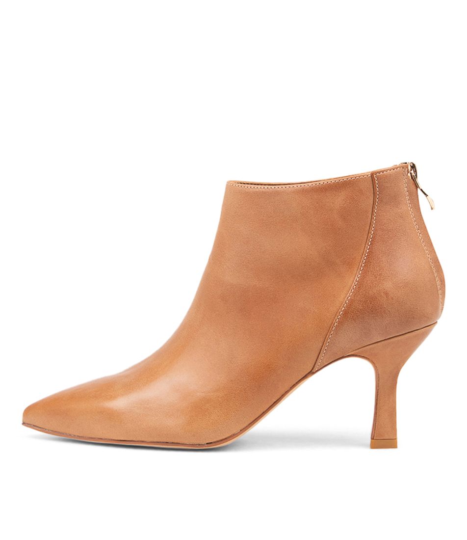 Lara Tan Leather Ankle Boots