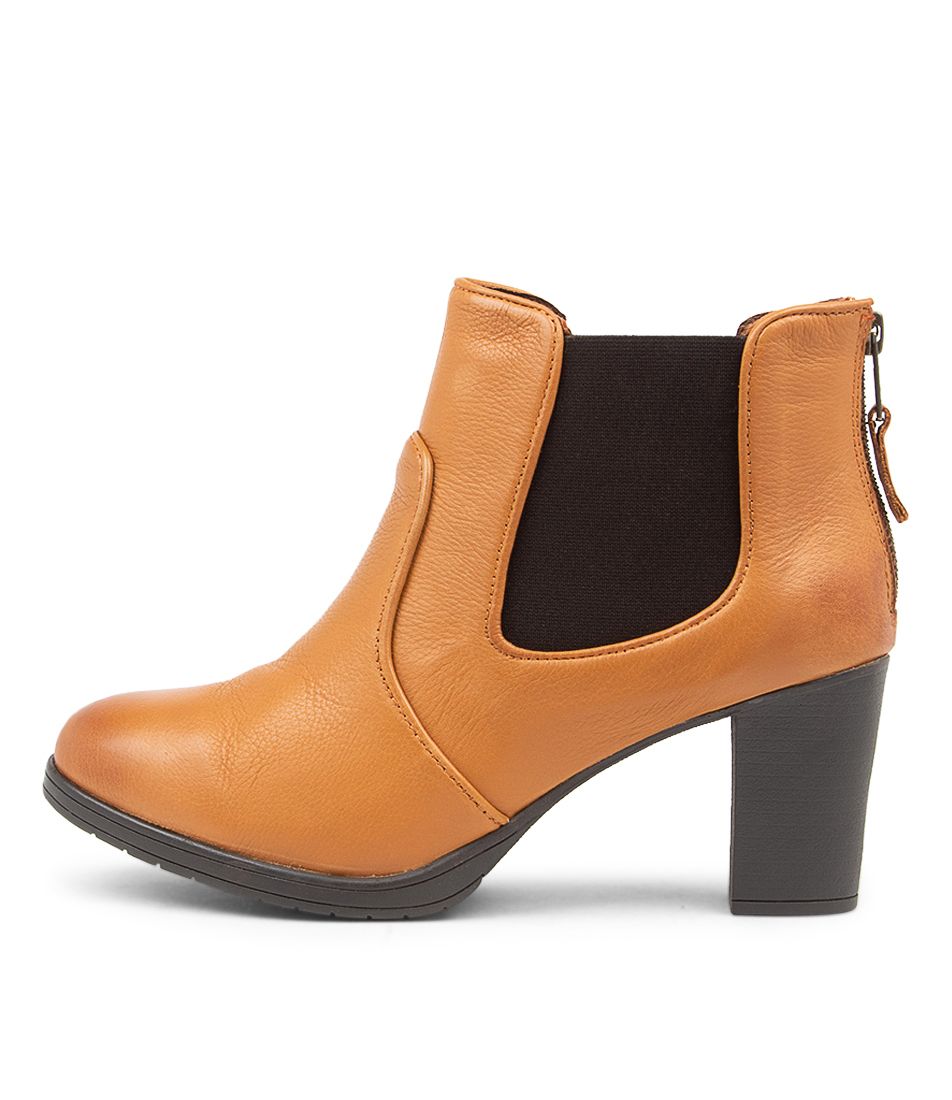 Briony New Tan Leather Ankle Boots
