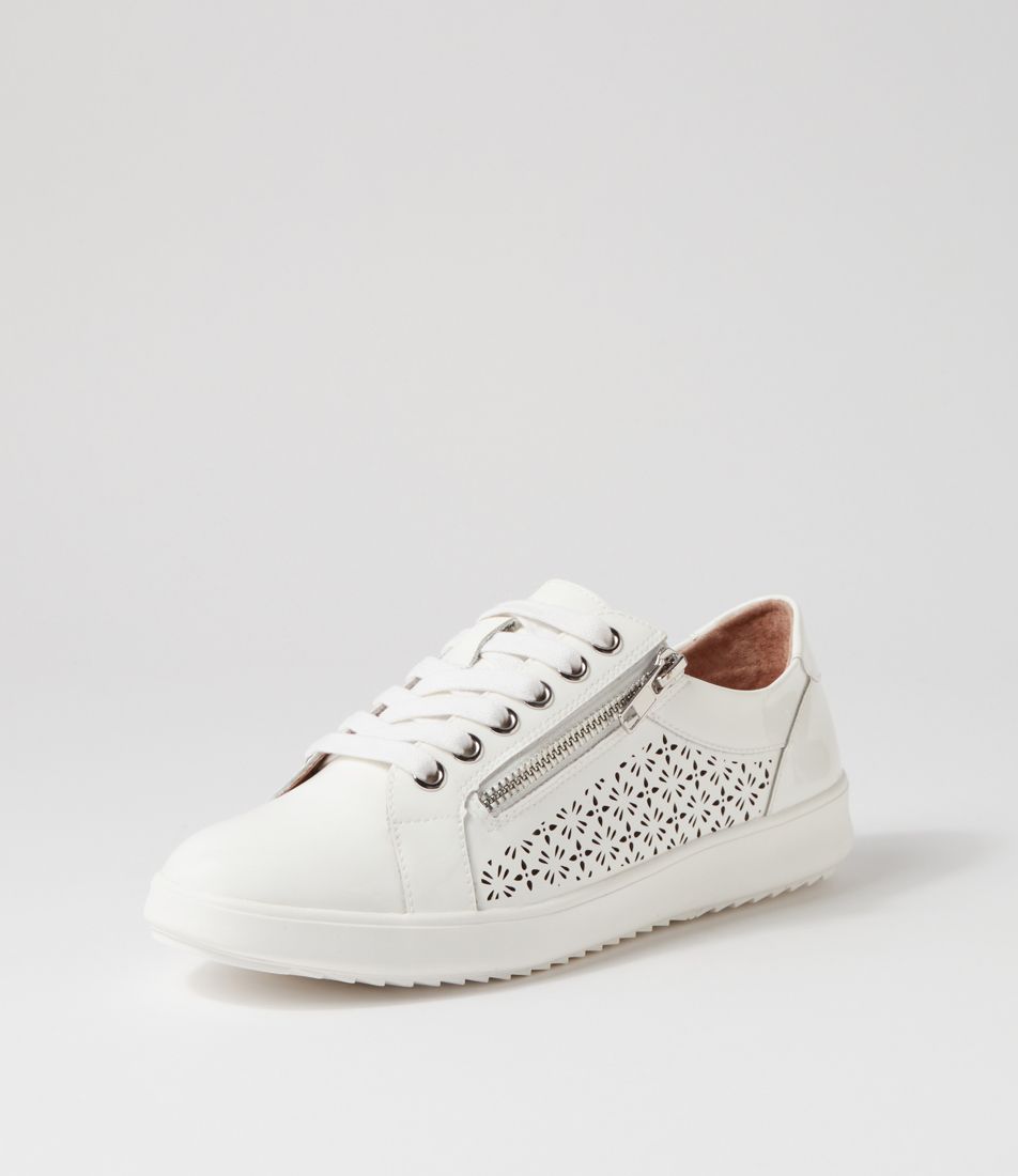 Zarina White Patent Leather Sneakers