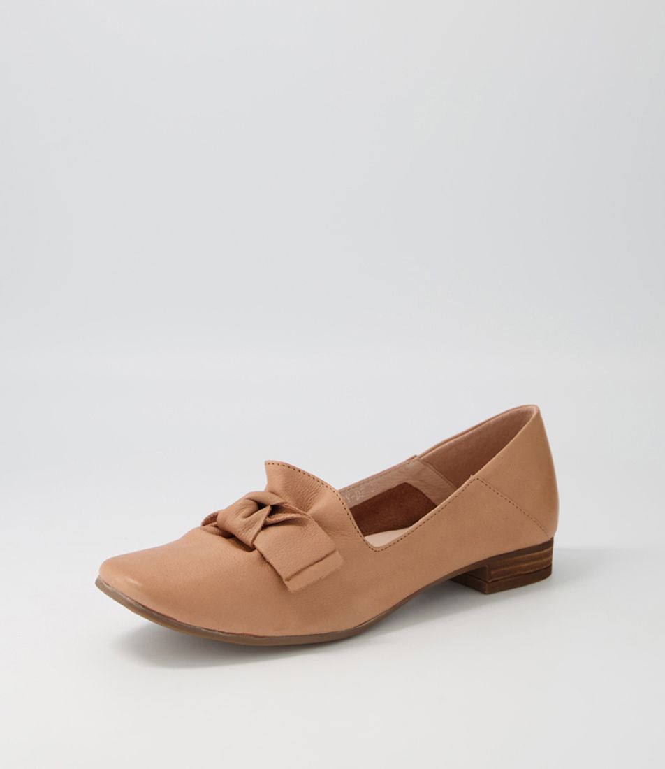 Tarry Dark Tan Leather Flat Shoes