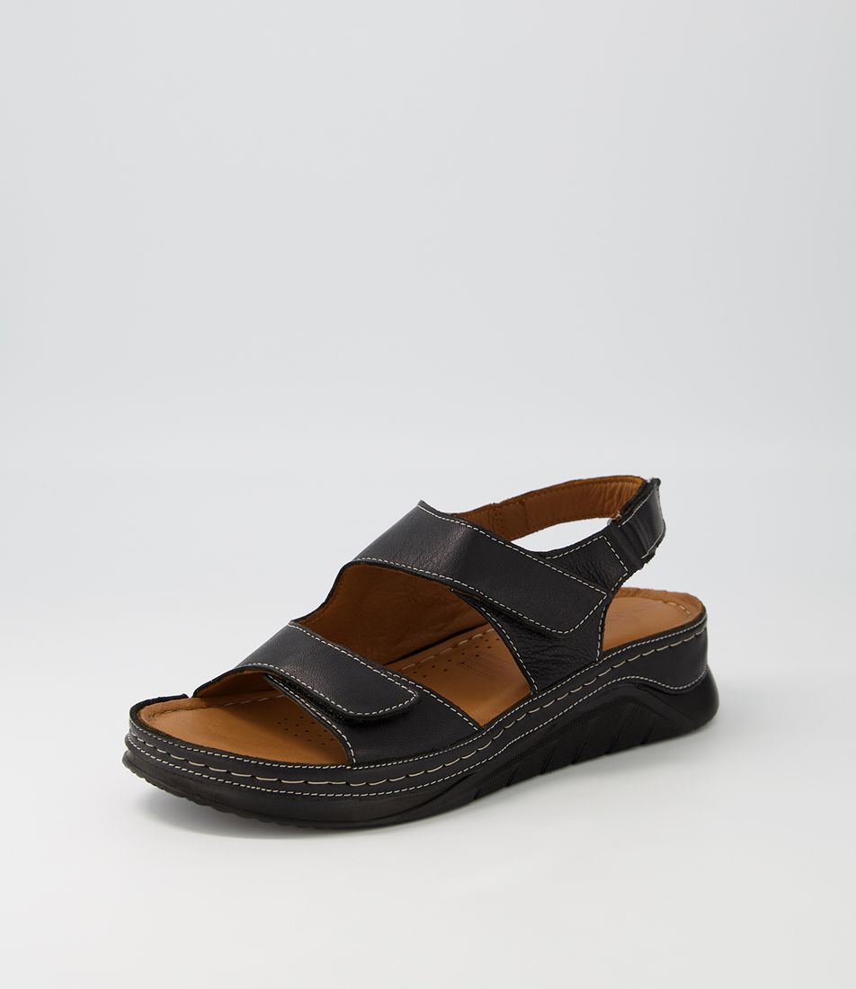 Alikey Black Leather Sandals