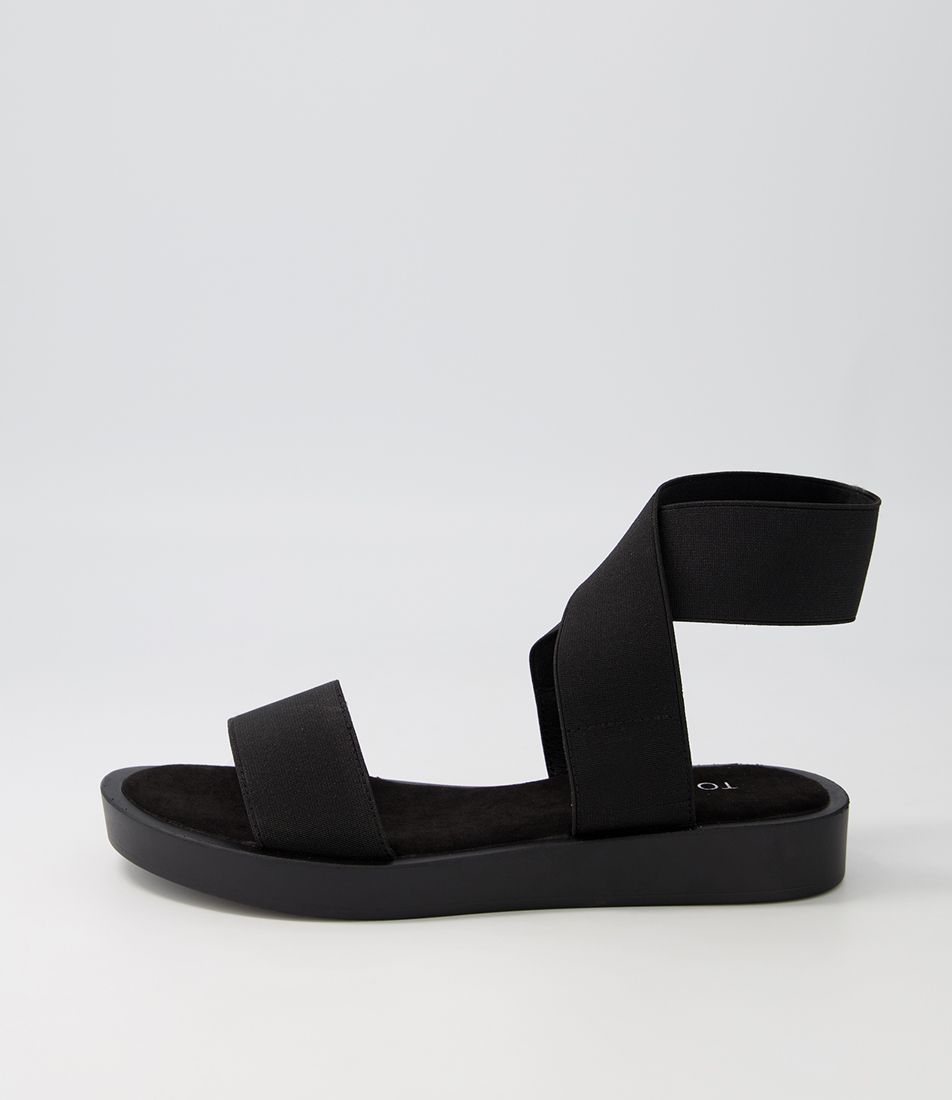 Figitty Black Elastic Sandals