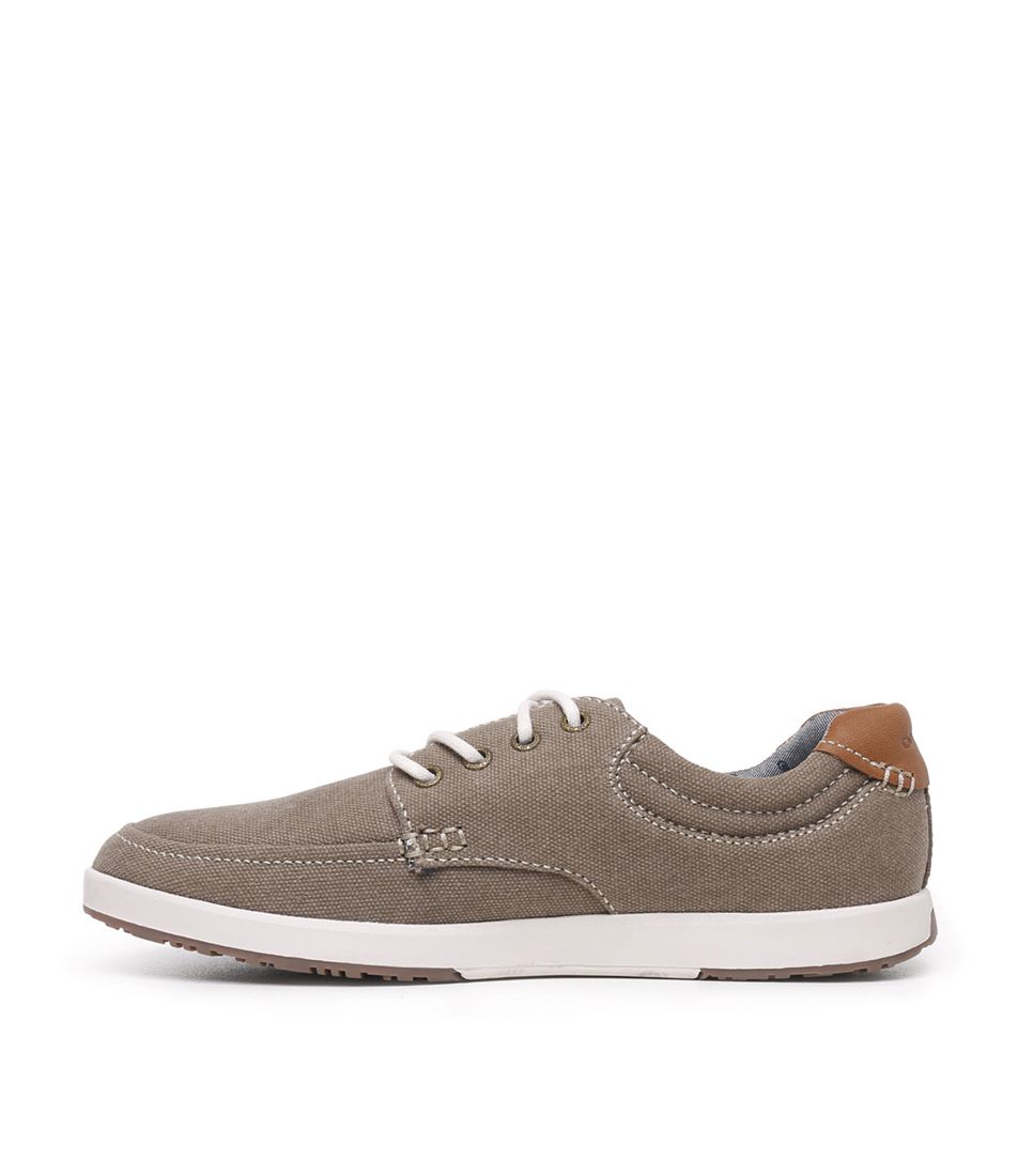 Wilson Taupe Canvas Flat Shoes