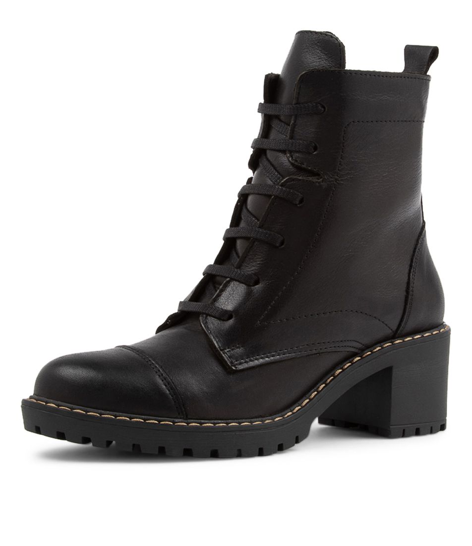 Planet Black Leather Lace Up Boots BH