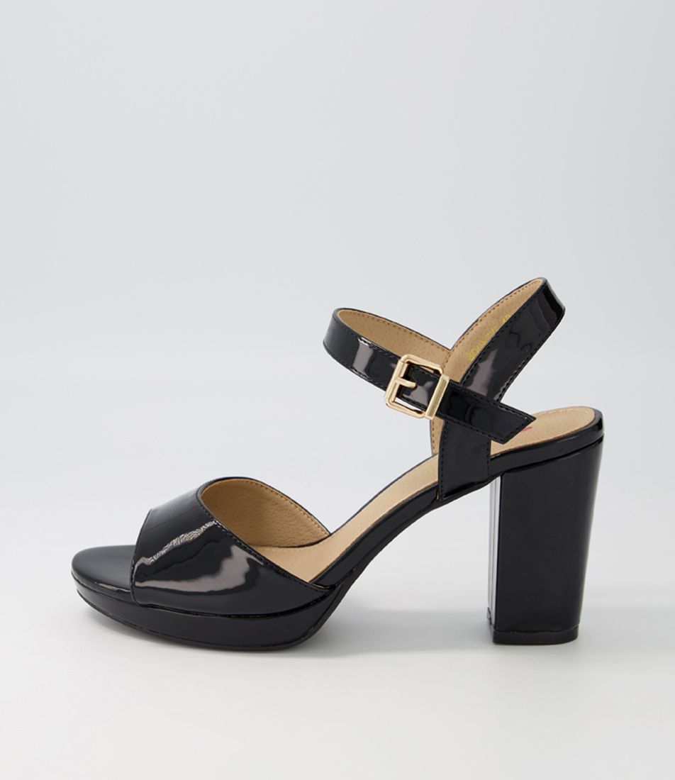 Bountys Black Patent Pu Sandals