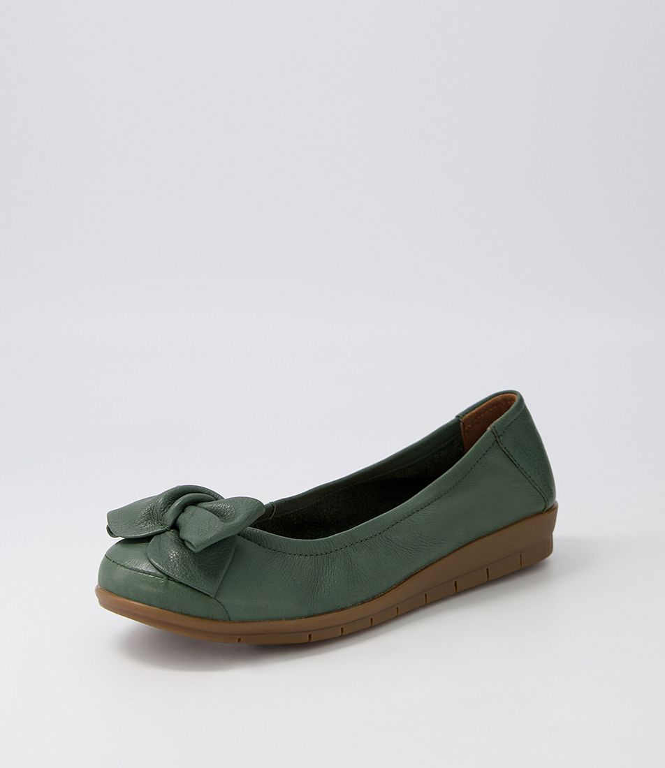 Fransisco3 Forest Gum Sole Leather Ballet Flats