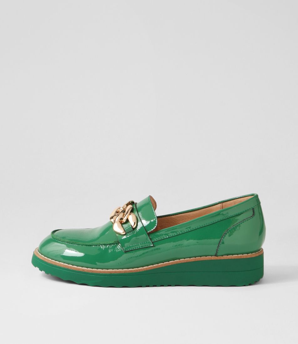 Ozama Dark Emerald Patent Leather Loafers