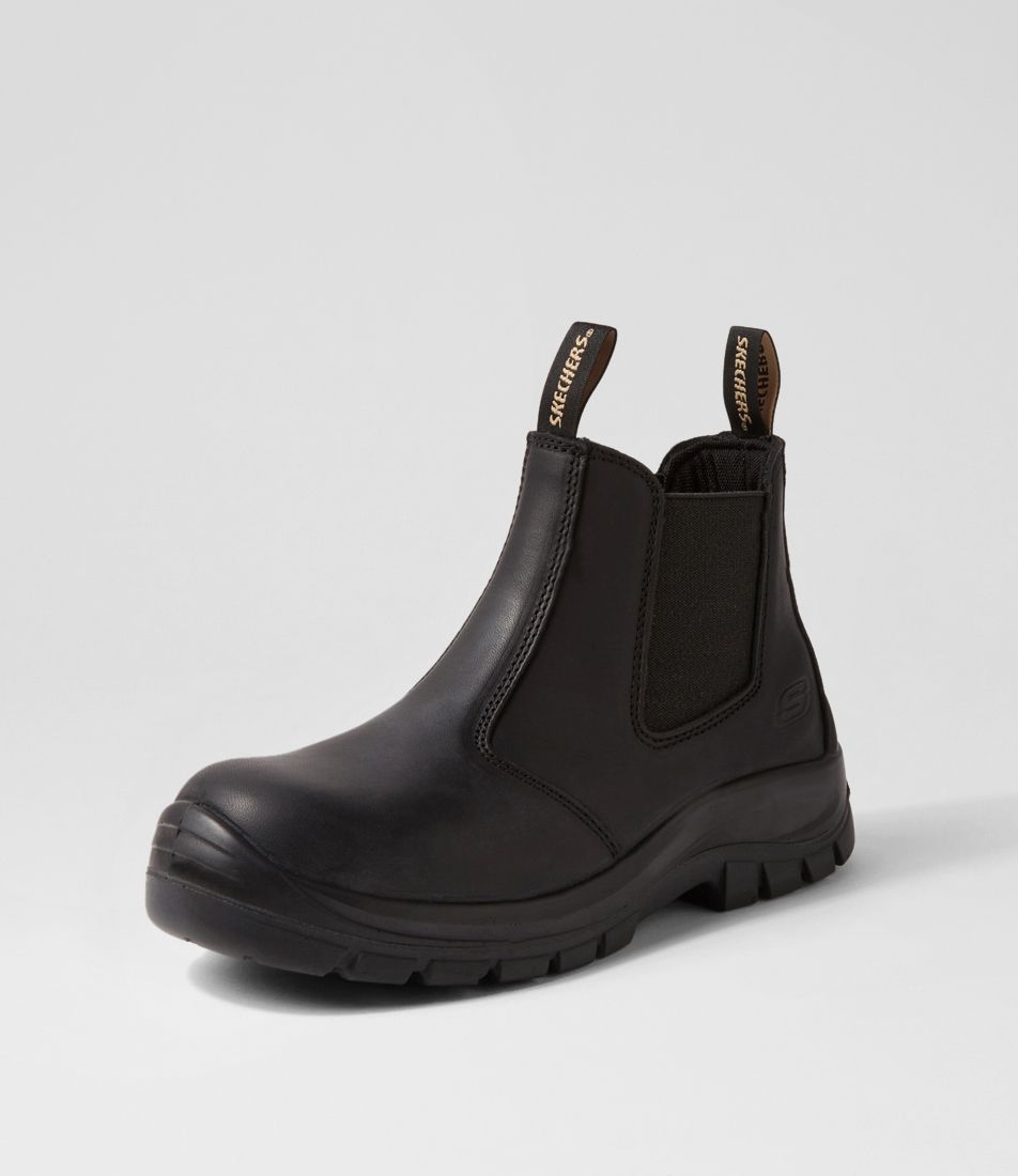Skx Work Black Leather Chelsea Boots