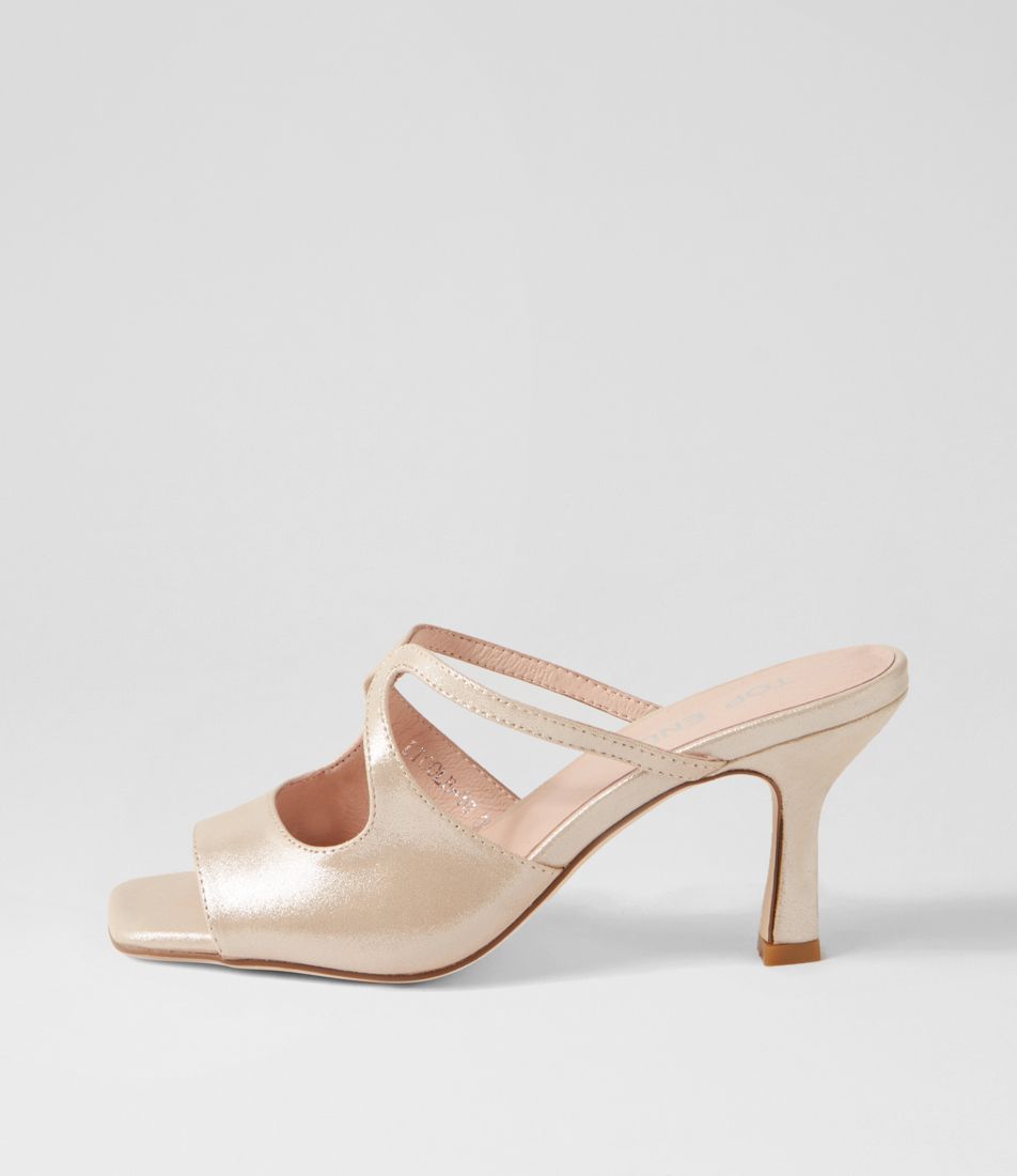 Licole Nude Shimmer Leather Sandals