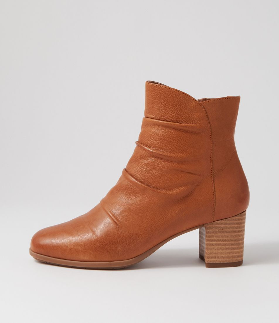 Vuxxied New Tan Leather Ankle Boots