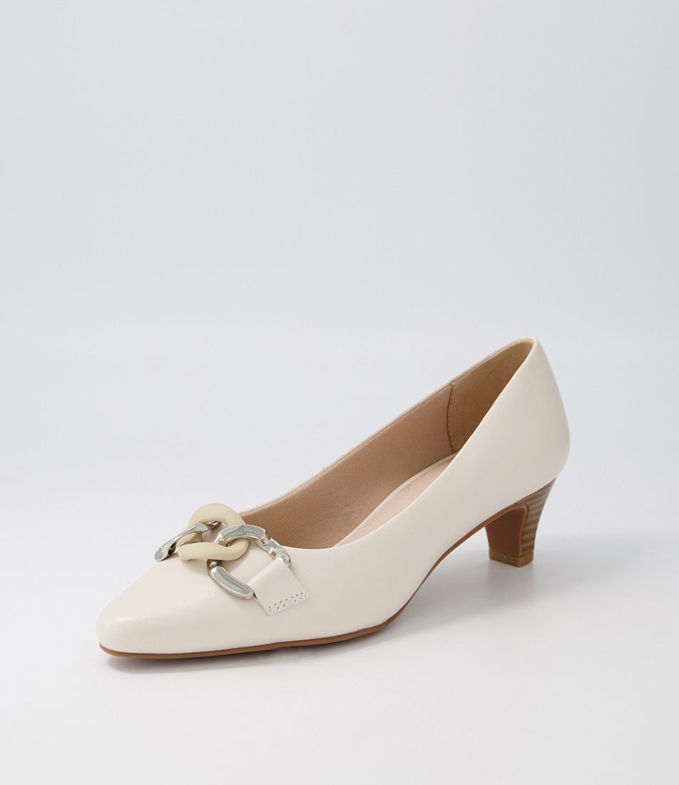 Lovely Creamy Leather Heels