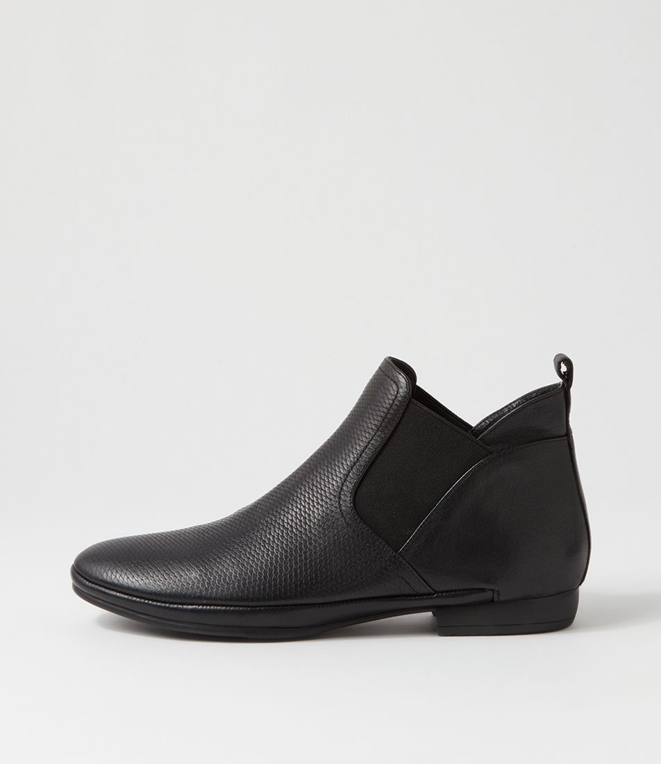 Orush Black Leather Ankle Boots