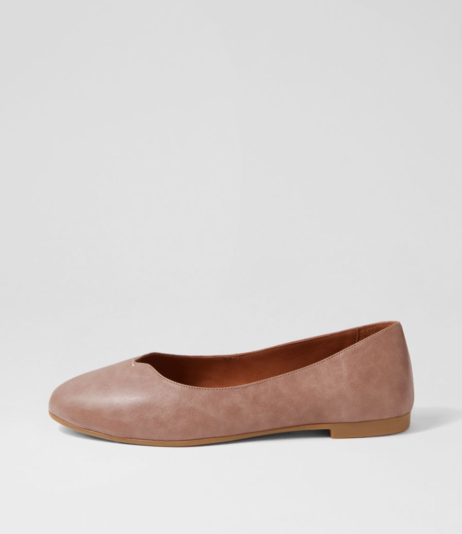 Squire Taupe Leather Ballet Flats