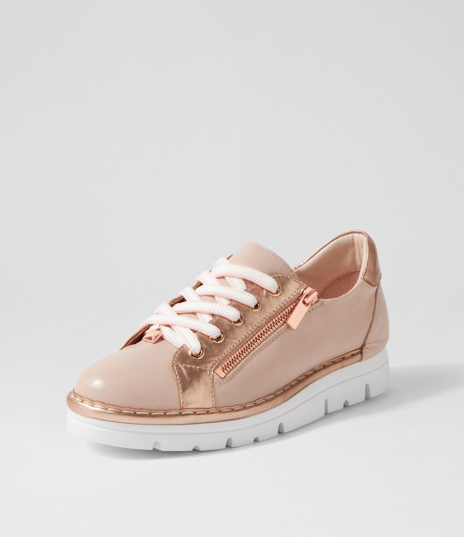 Elos Dusty Pink Pale Rose Gold Leather Sneakers