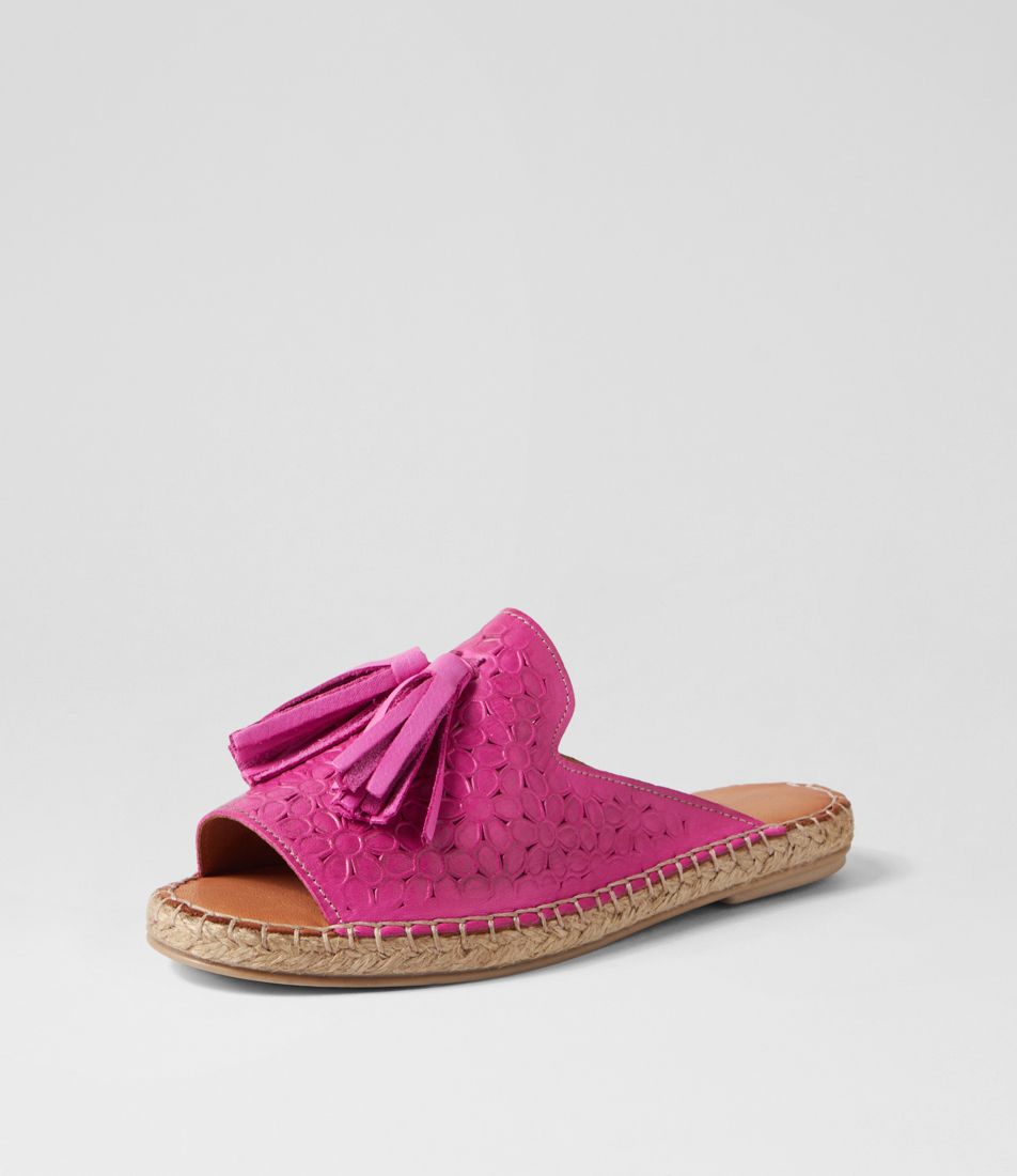 Phinza Fuchsia Leather Sandals