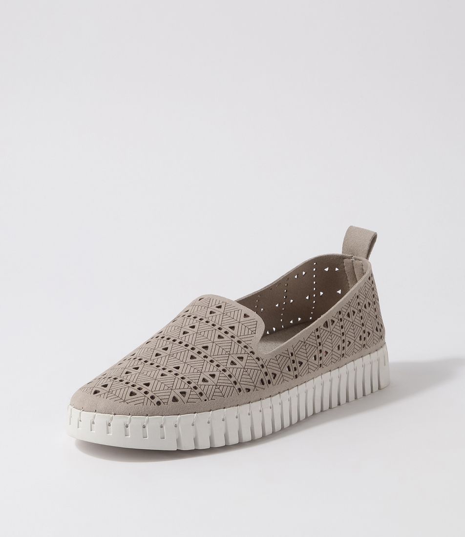 Uppie Light Grey Microsuede Sneakers