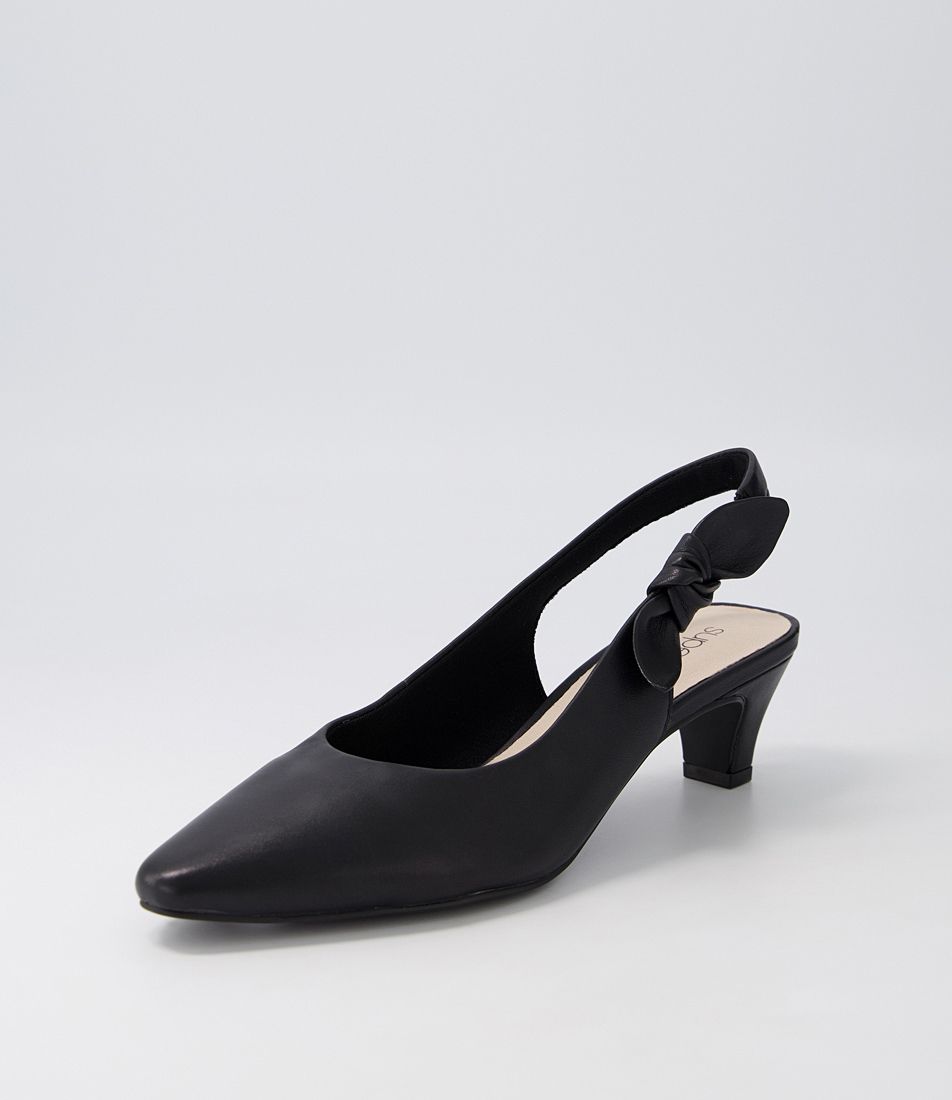 Lilybeth2 Black Leather Heels