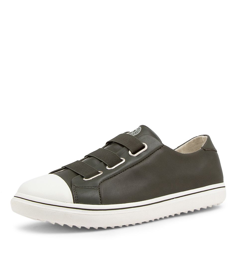 FINEES OLIVE LEATHER SNEAKERS