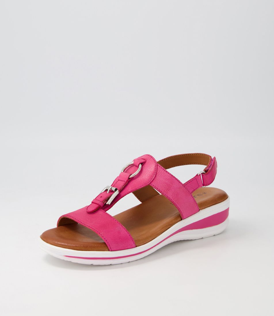 Tomtion Fuchsia Leather Sandals