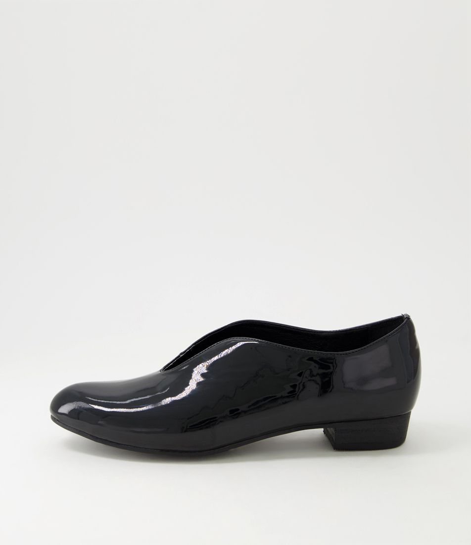 Eamain Black Patent Pu Flat Shoes
