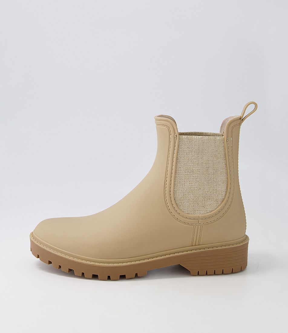 Laurina Taupe Gumboot Chelsea Boots