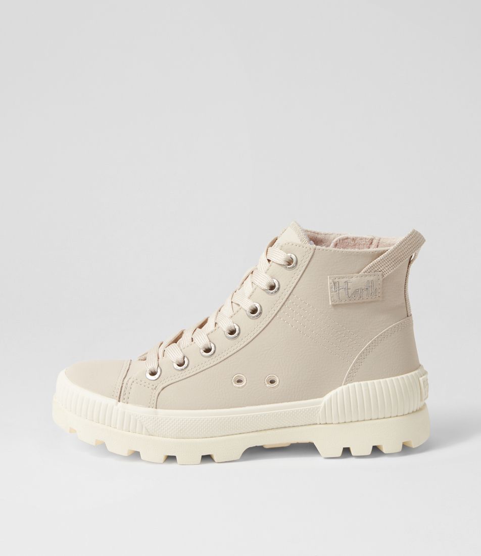 Forever Taupe Recycled Canvas Lace Up Boots