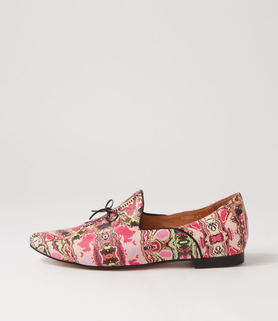 Sommer Pink Multi Leather Flat Shoes
