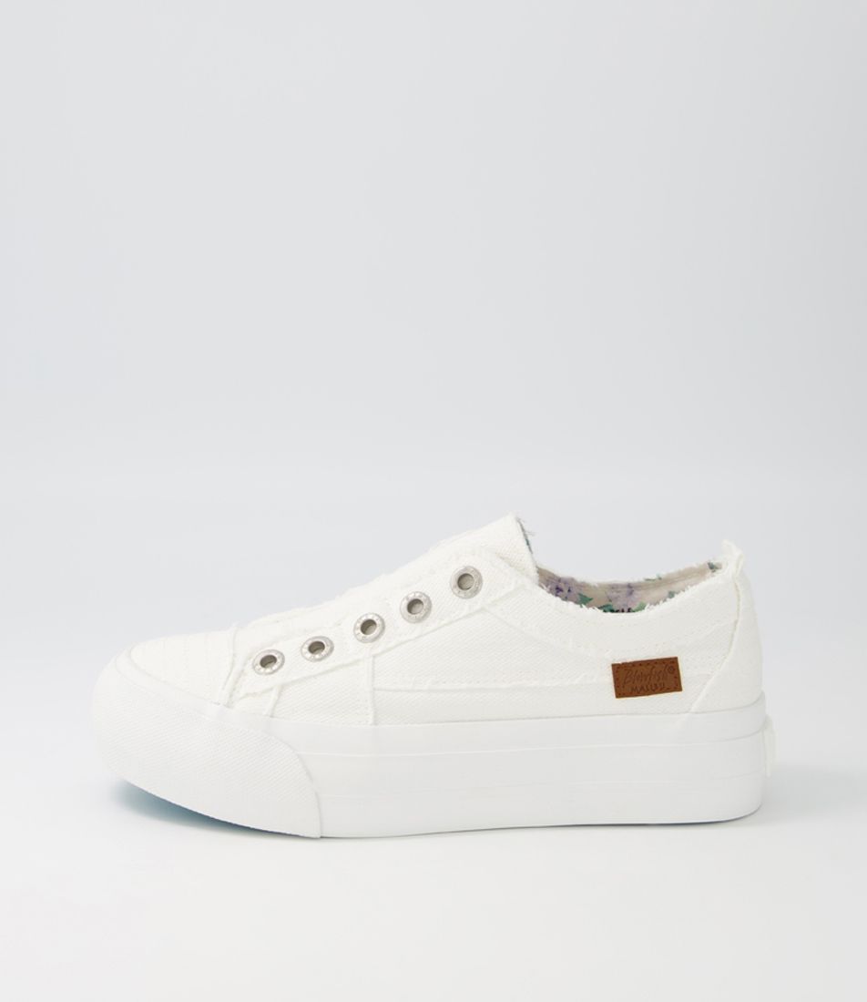 Sadie White Smoked Canvas Sneakers