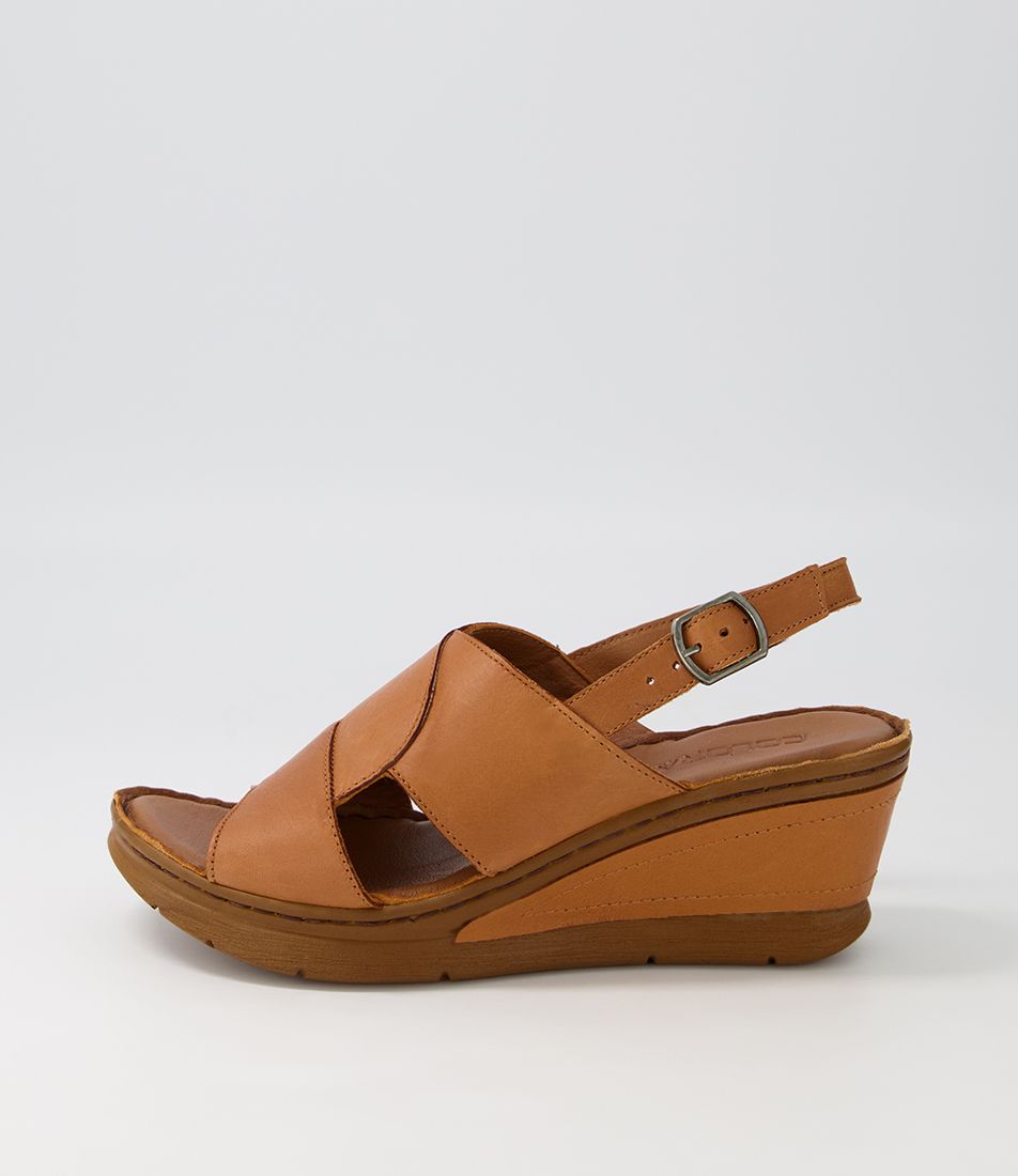 Bravio Tan Brown Leather Sandals