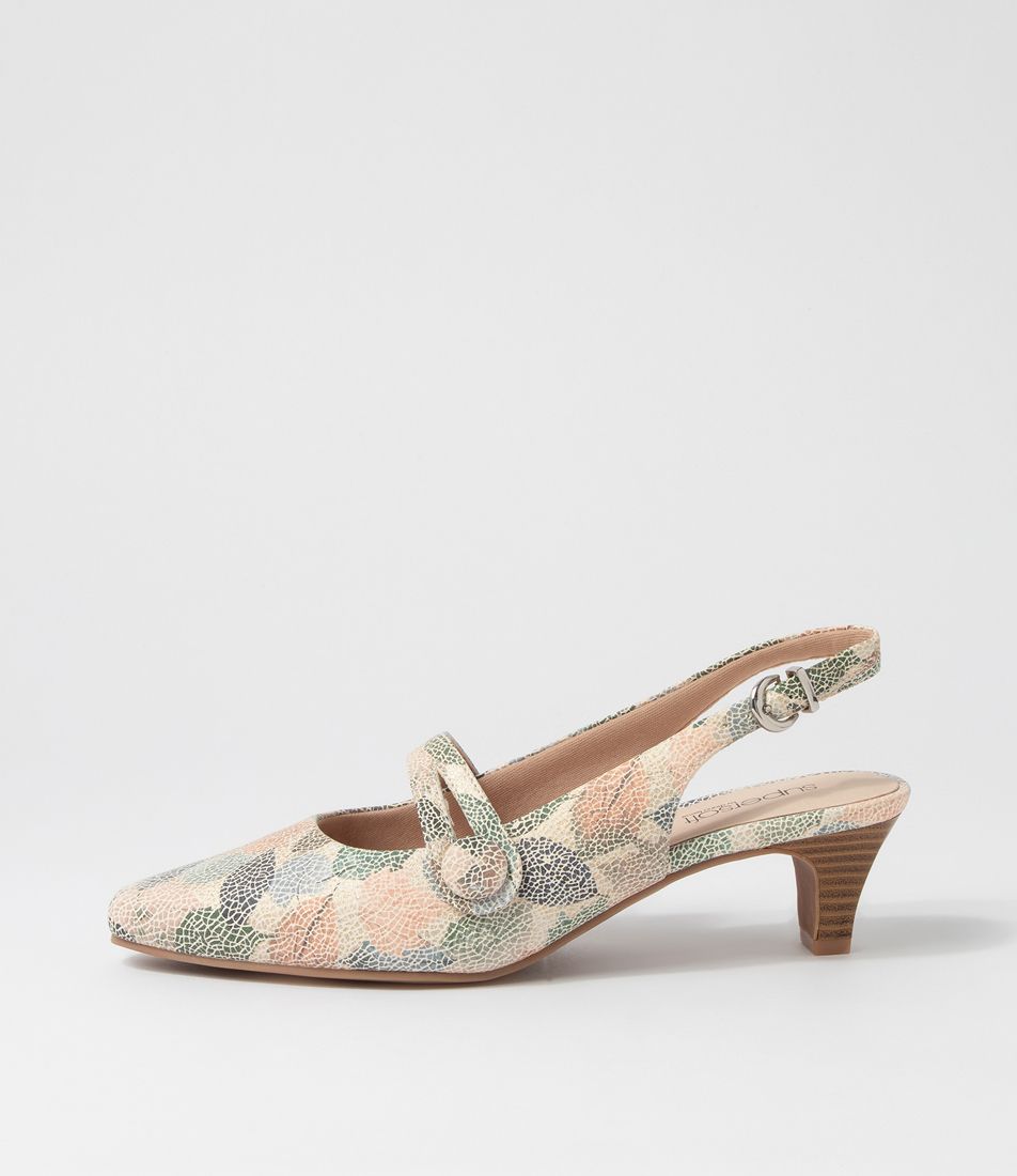 Loniah2 Earth Mosaic Suede Heels