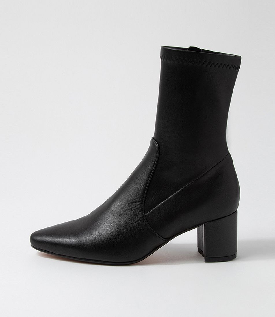 Linta Black Stretch Ankle Boots