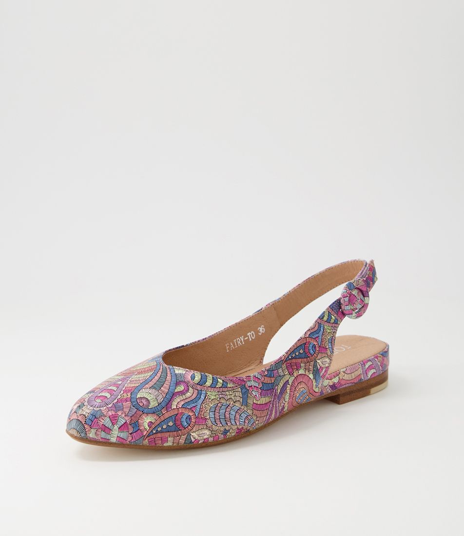 Fairy Pastel Harlequin Leather Flat Shoes