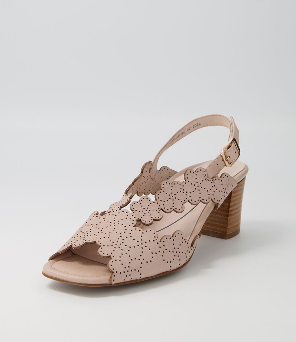 Kashen Dark Nude Leather Sandals