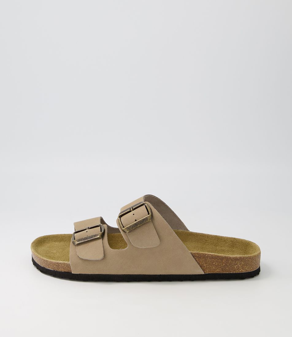 Ridley Taupe Nubuck Slides