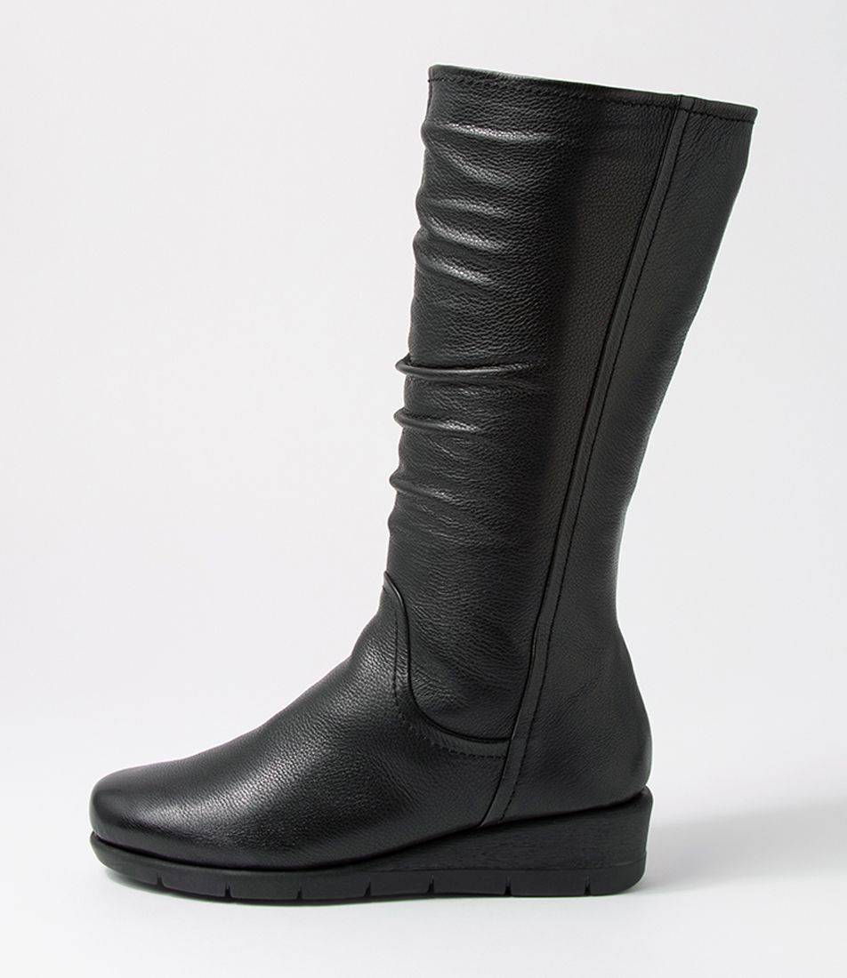Millan Black Leather Calf Boots