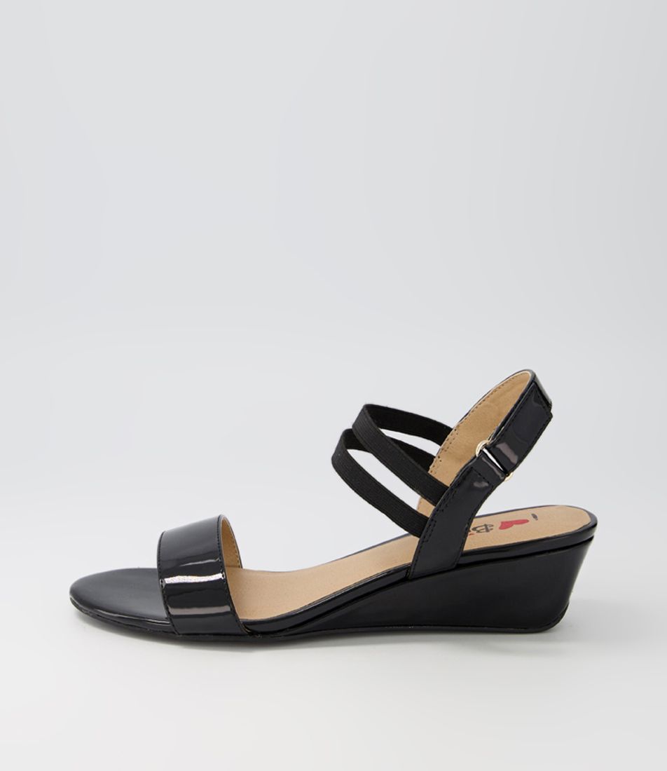 Braseto Black Patent Pu Sandals