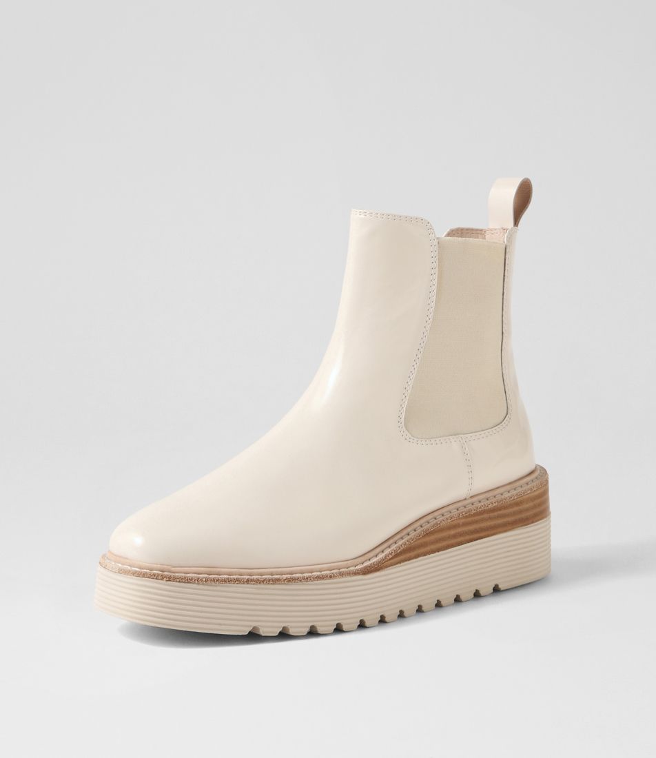 Ullons Vanilla Box Leather Elastic Chelsea Boots