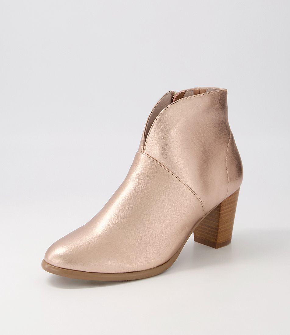 Christina Rose Gold Leather Ankle Boots
