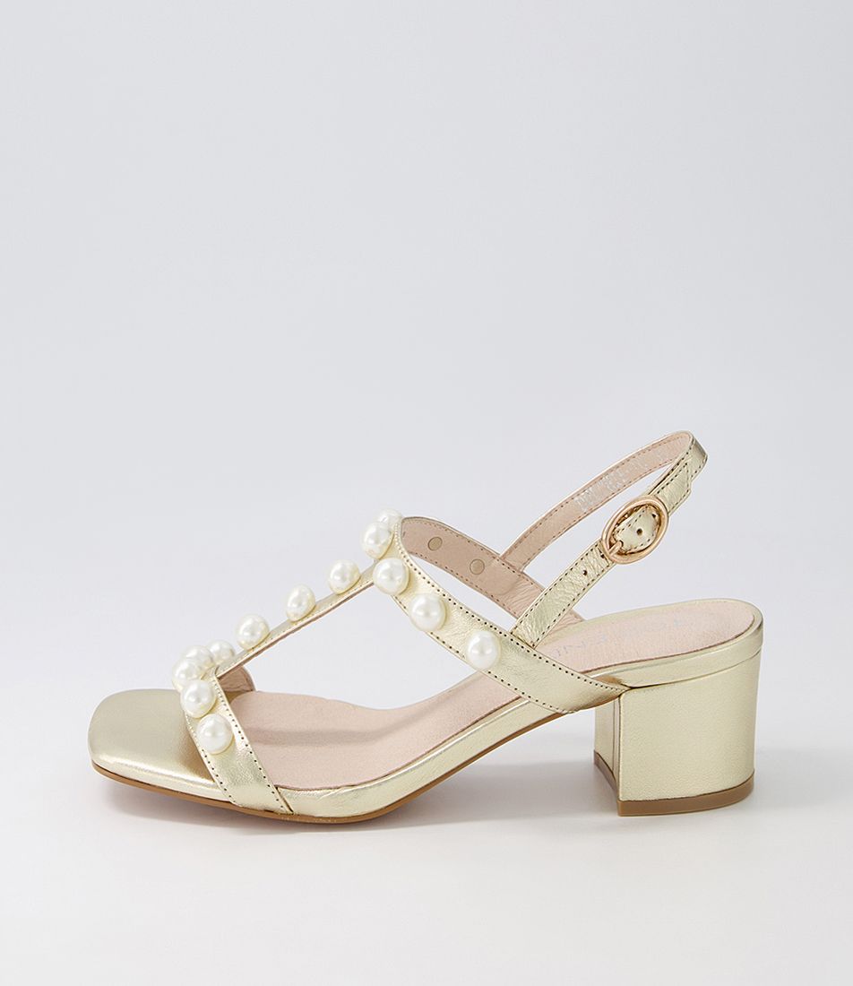 Dulchie Pale Gold Leather Sandals