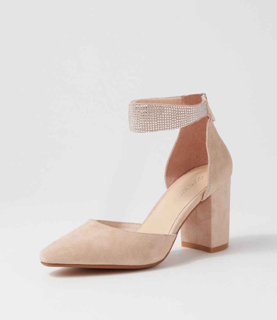 Spark Nude Suede Jewels Heels