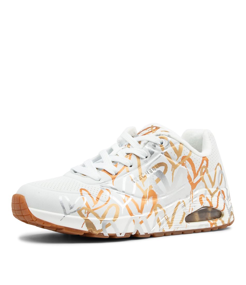 Uno White Gold Sneakers