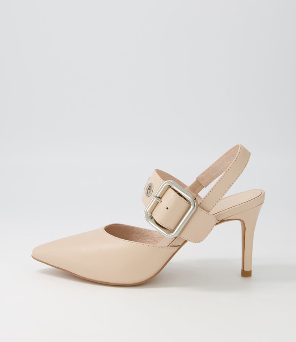 Brylie Nude Leather Heels