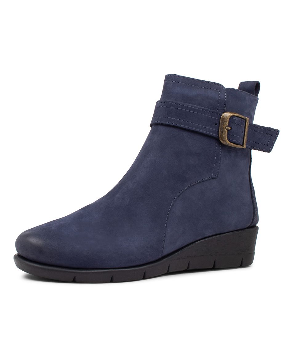 Mother Navy Nubuck Ankle Boots