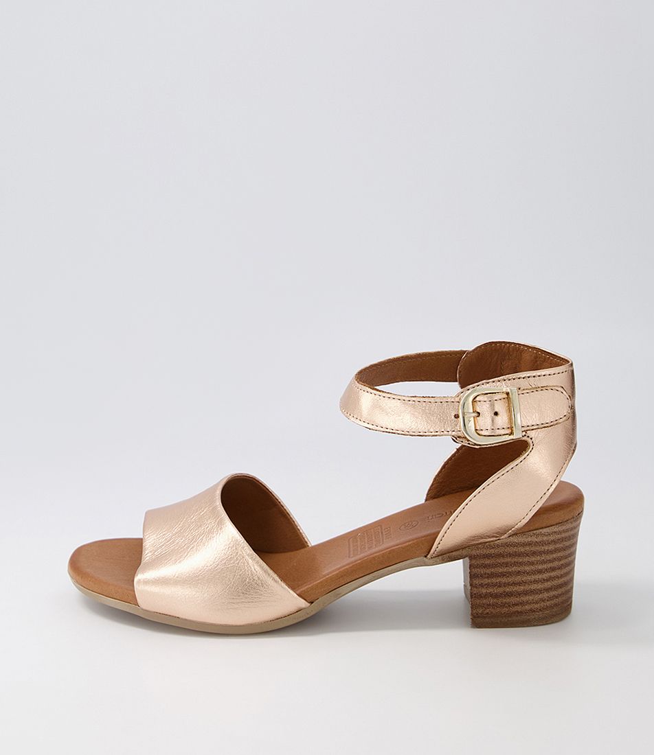 Evvae Rose Gold Leather Sandals