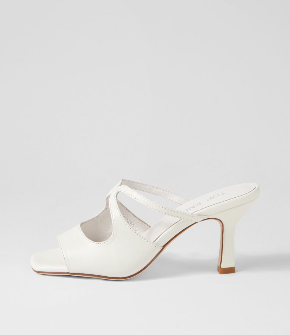 Licole White Leather Sandals