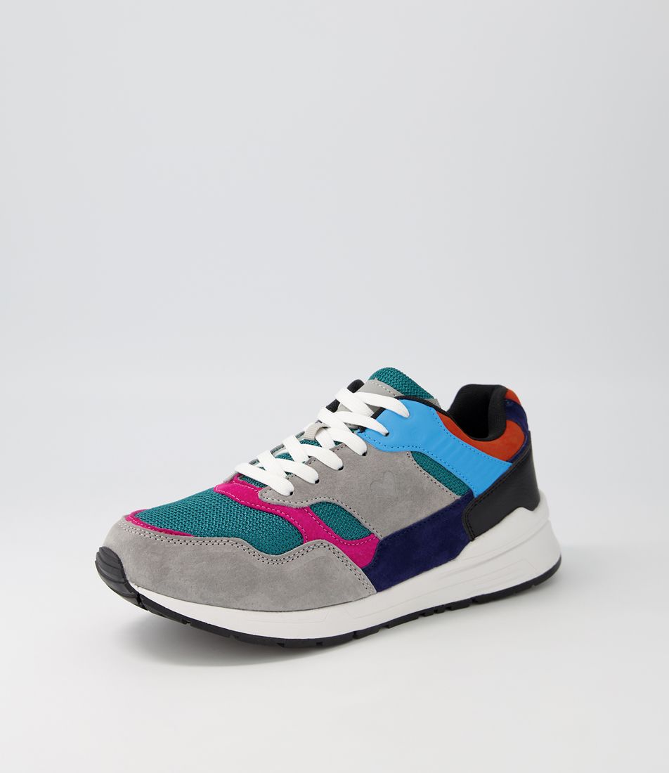 Ashleen Grey Jade Suede Multi Sneakers