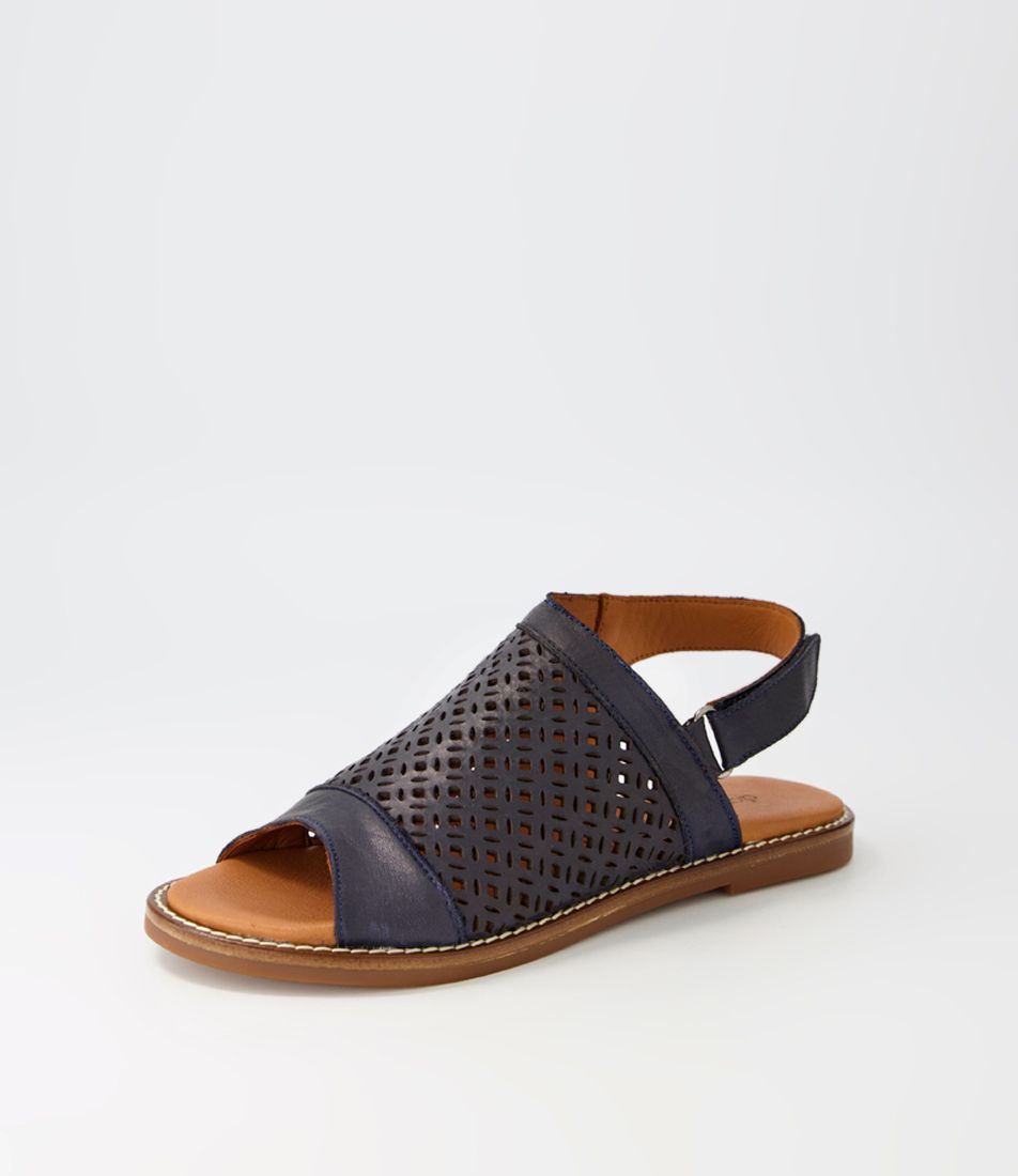 Ladah Navy Leather Sandals