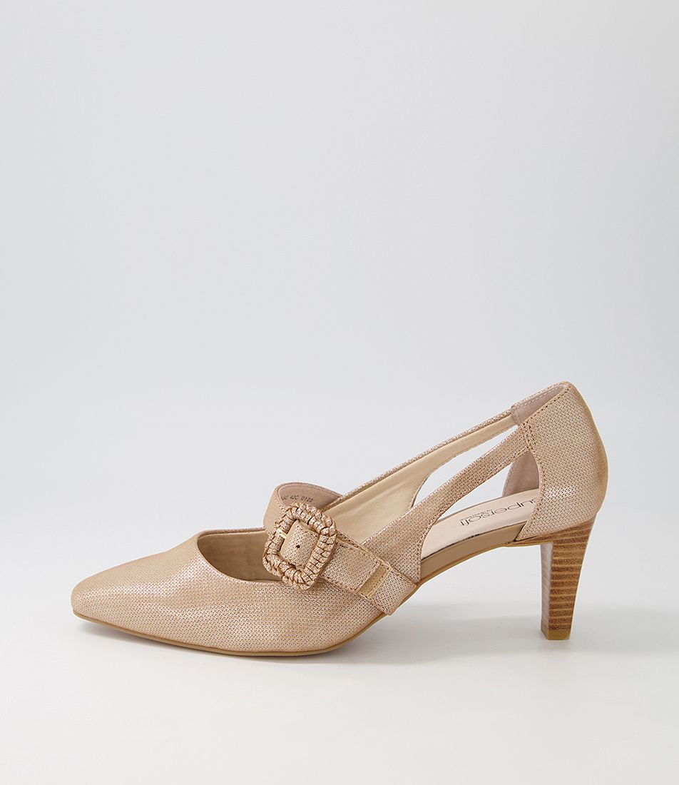 Mentonia2 Blush Metallic Leather Heels