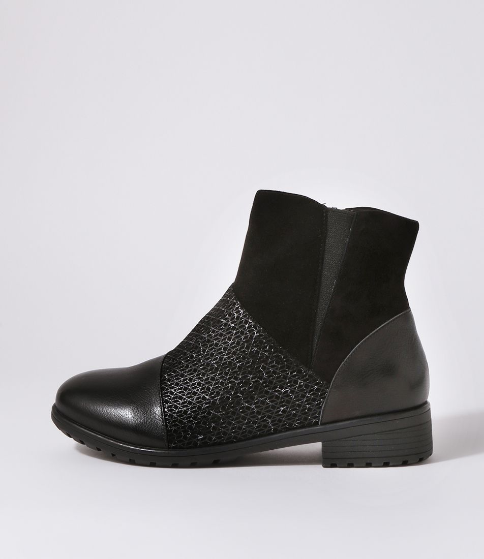 Eisie Black Mix Ankle Boots