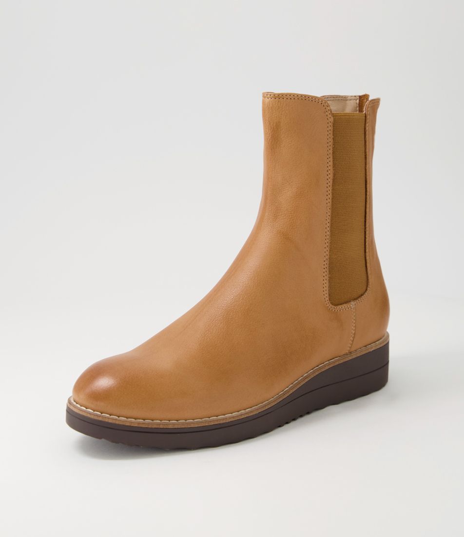 Oremi Dark Tan Choc Leather Chelsea Boots